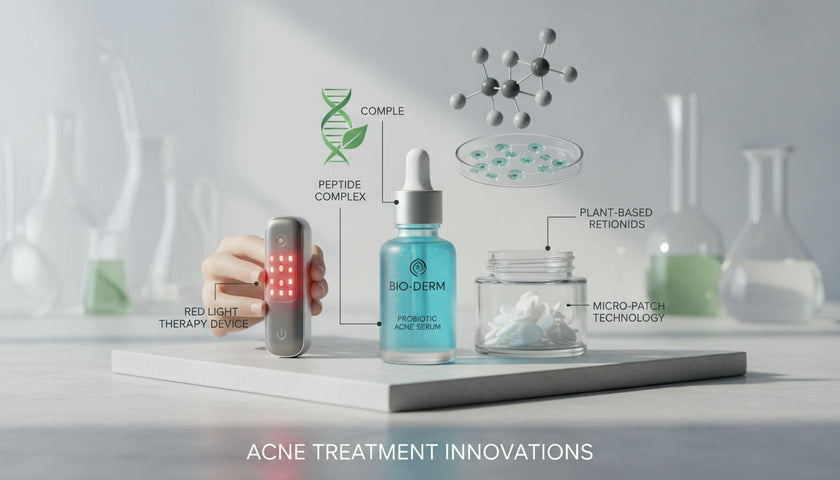 3D render of sebaceous gland targeted by laser beam illustrating Science-Backed Acne Treatment Innovations