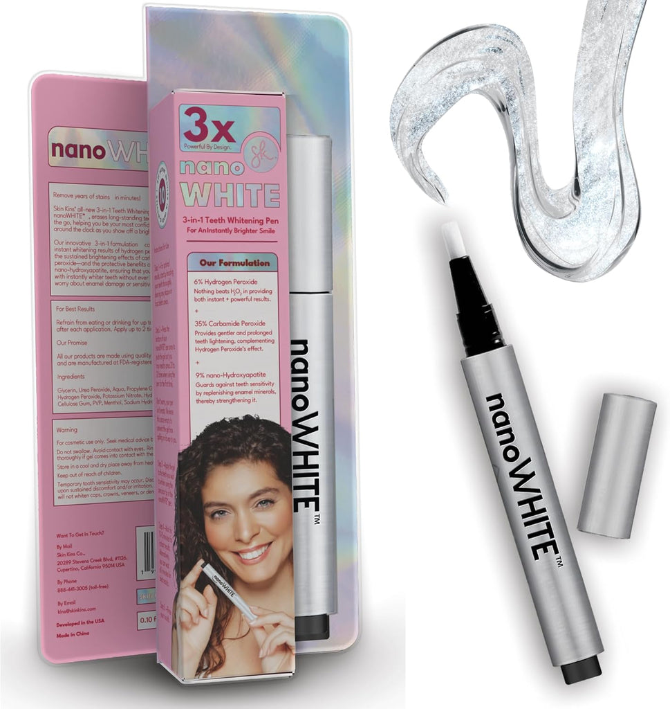 3-in-1 Professional Teeth Whitening Pen | Enamel Repairing Tooth Whitener with Nano-Hydroxyapatite & Dual Peroxide Gel | Instant Results & Zero Sensitivity | 30+ Uses