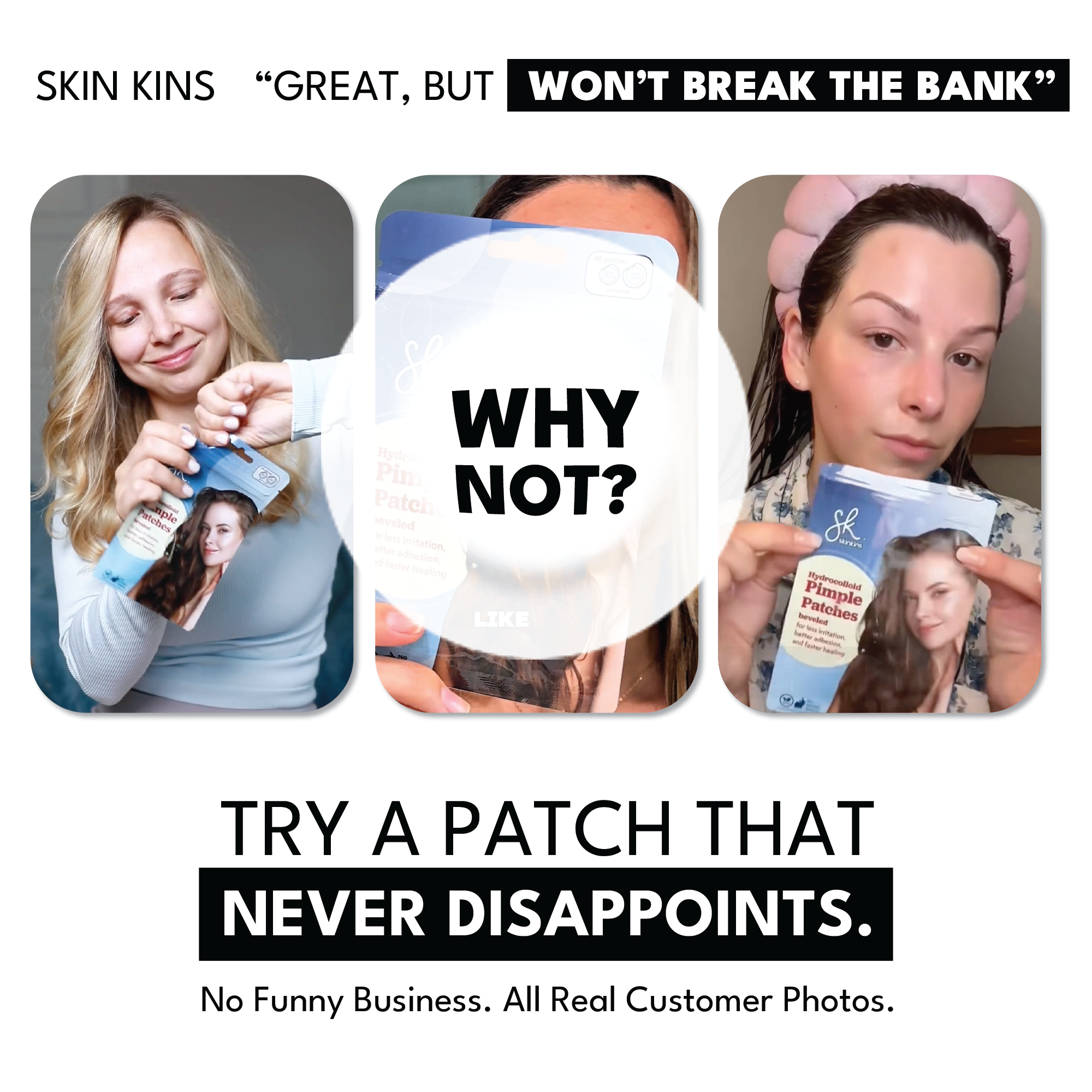 4x Absorbent Hydrocolloid Pimple Patches for Face — Get The Gunk Out In Under 8 Hours (Ultra-Thin)